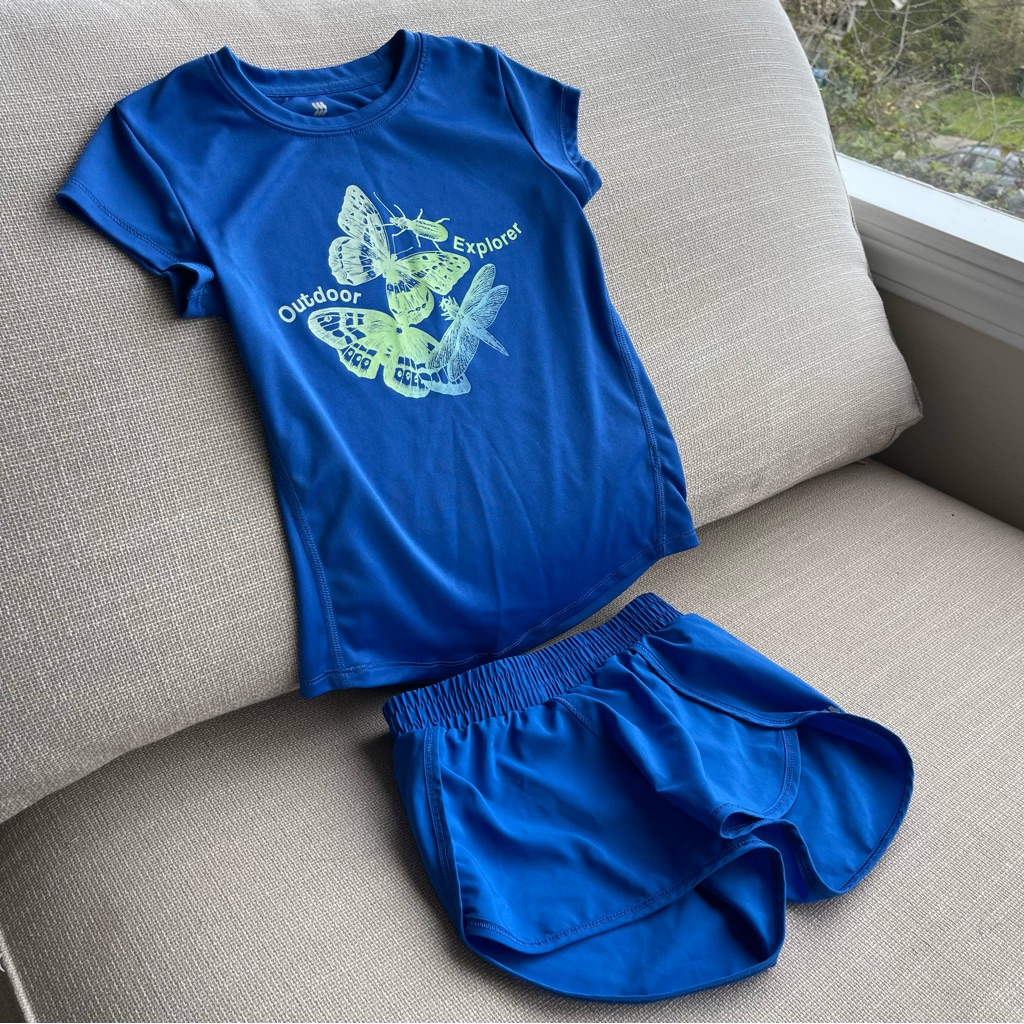 All In Motion Girls Blue Active Wear Set, Sz Xs 4/5